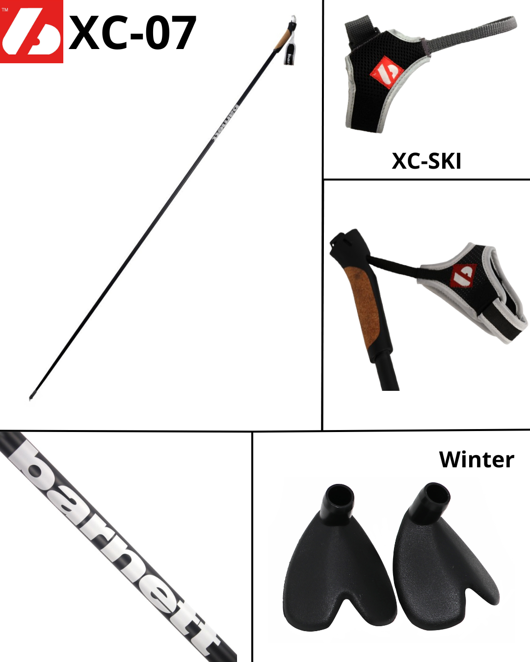 XC-07 Junior Carbon Skidstavar (Längdskidor och Rullskidor) (x2)