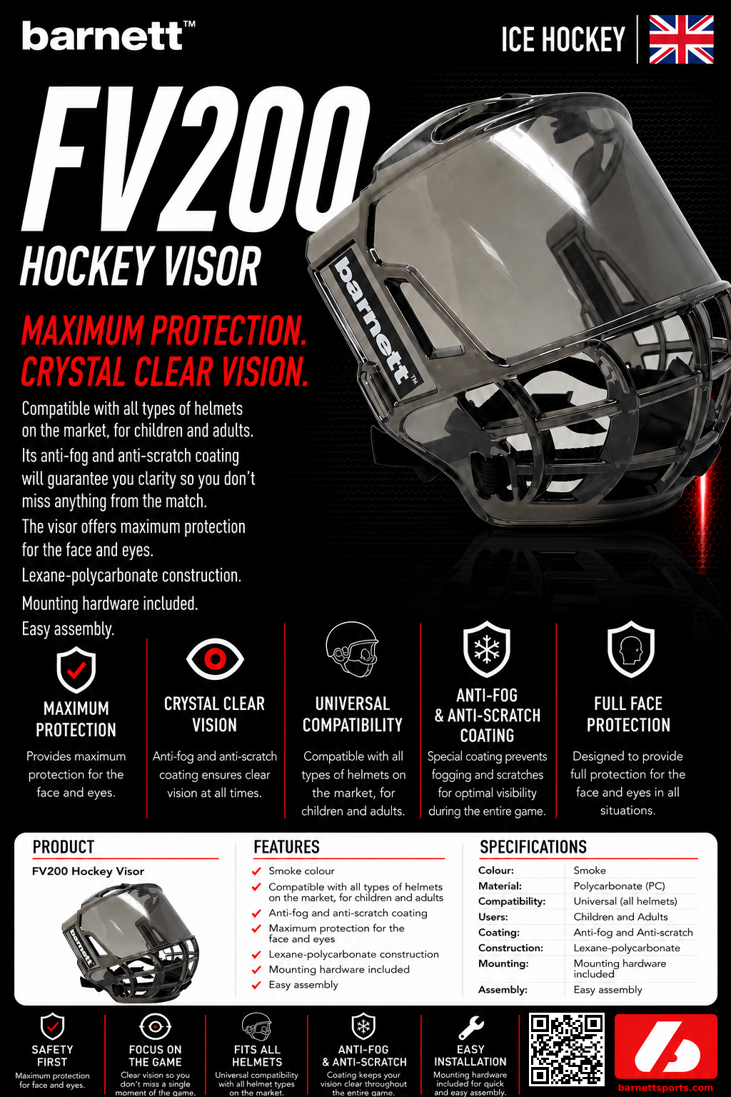 FV200 Hockey-Visier