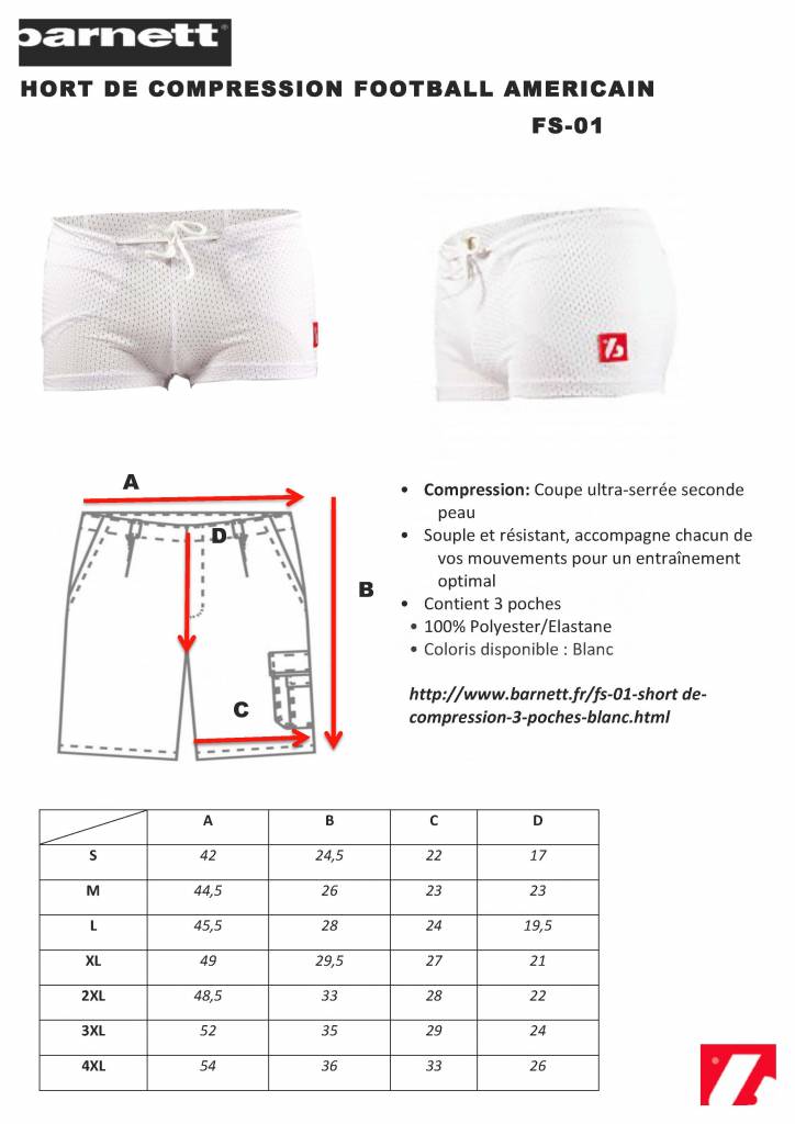 Pantalones cortos de compresión FS-01 de 3 bolsillos, color blanco