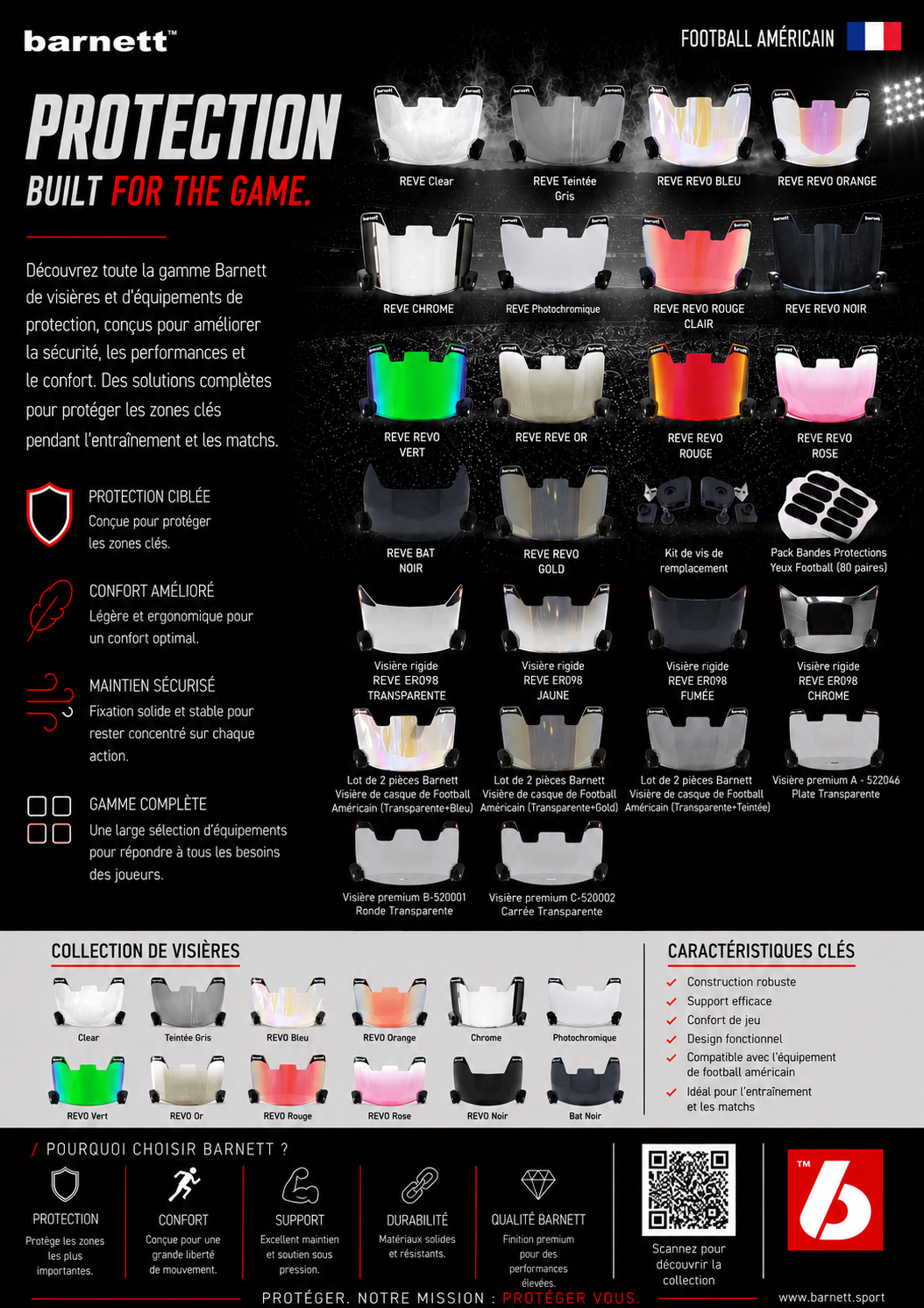 Visière rigide REVE ER098 pour casque Speed Flex, Noir