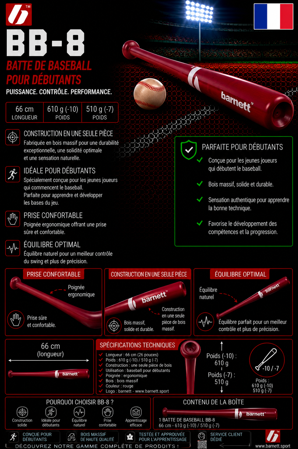BB-8 Baseballschläger, Rot -3
