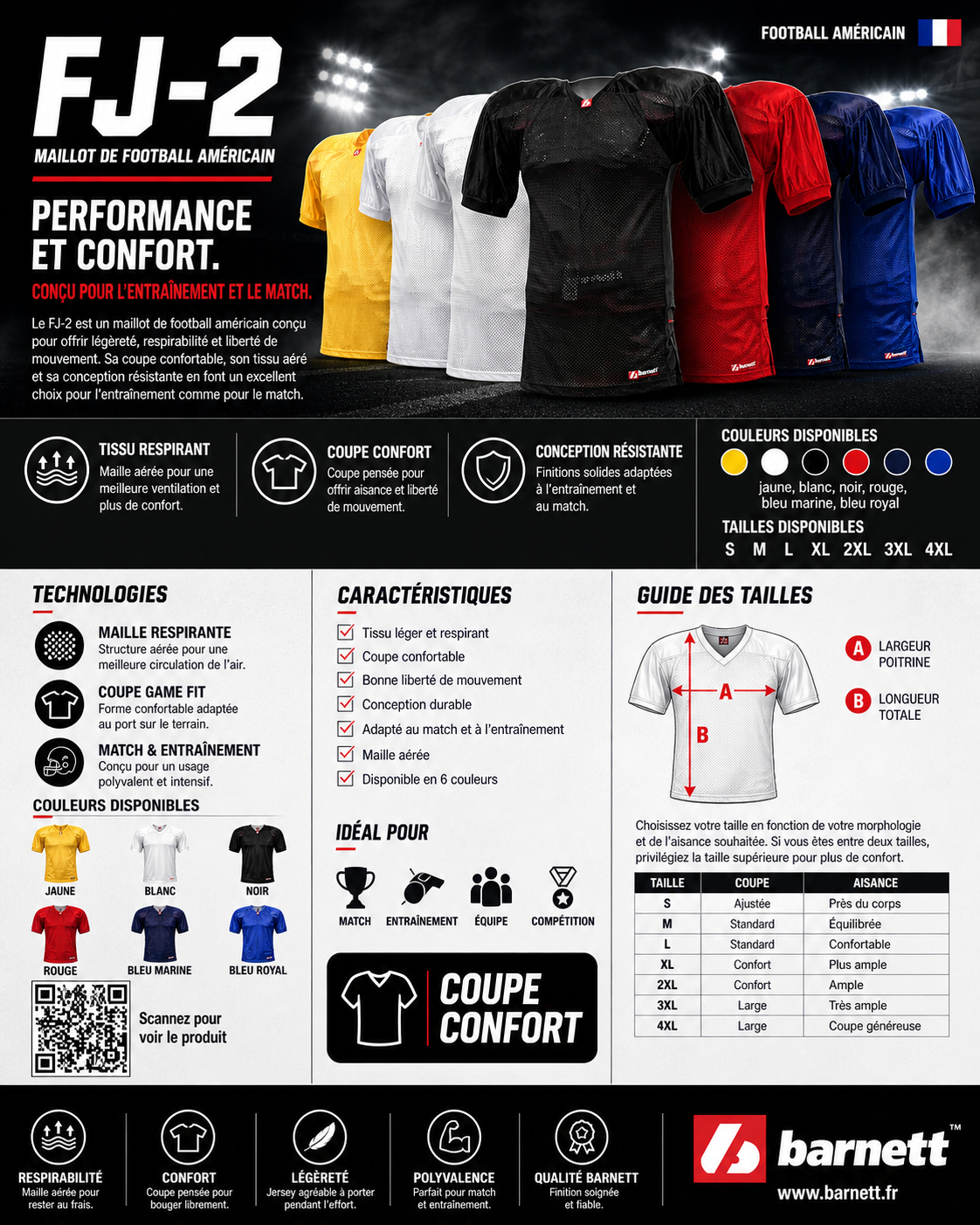 FJ-2 Maillot de football américain, match