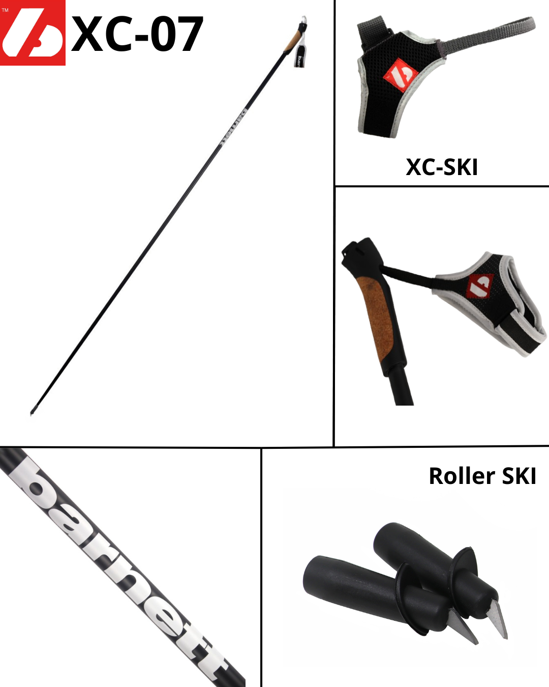 Детски карбонови ски щеки XC-07 (ски бягане и ролери) (x2)