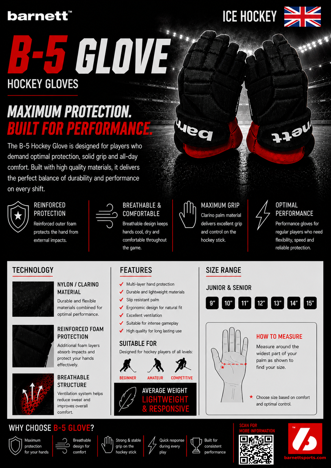 B-5 Gant de hockey compétition