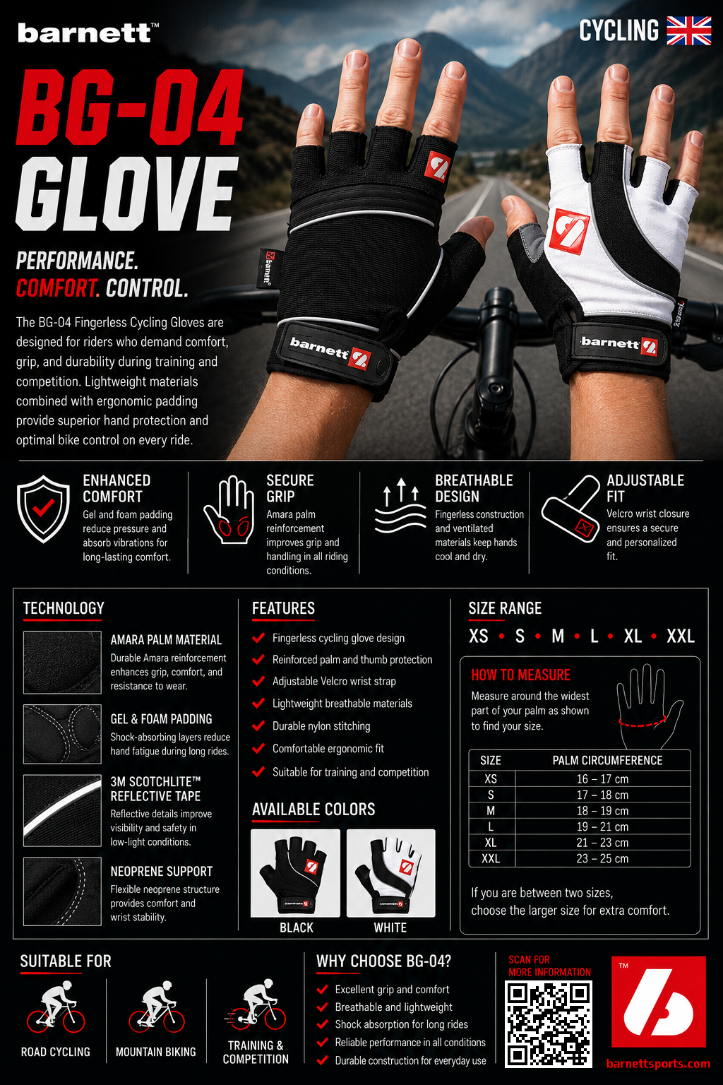 BG-04 Gants de vélo courts compétition