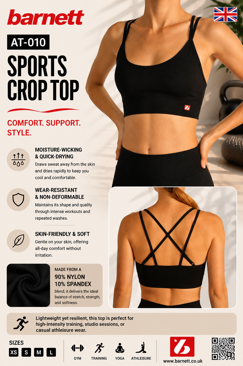 AT-010 Schwarzes Sporttop