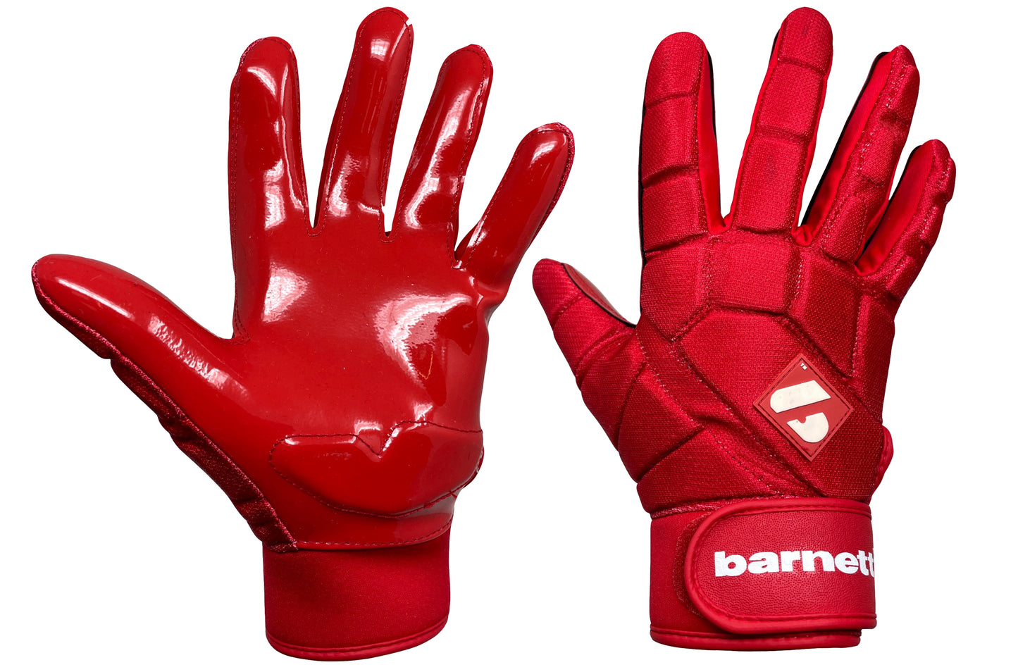 Guantes de fútbol americano FKG-03 Pro Linebacker, LB, RB, TE, color rojo