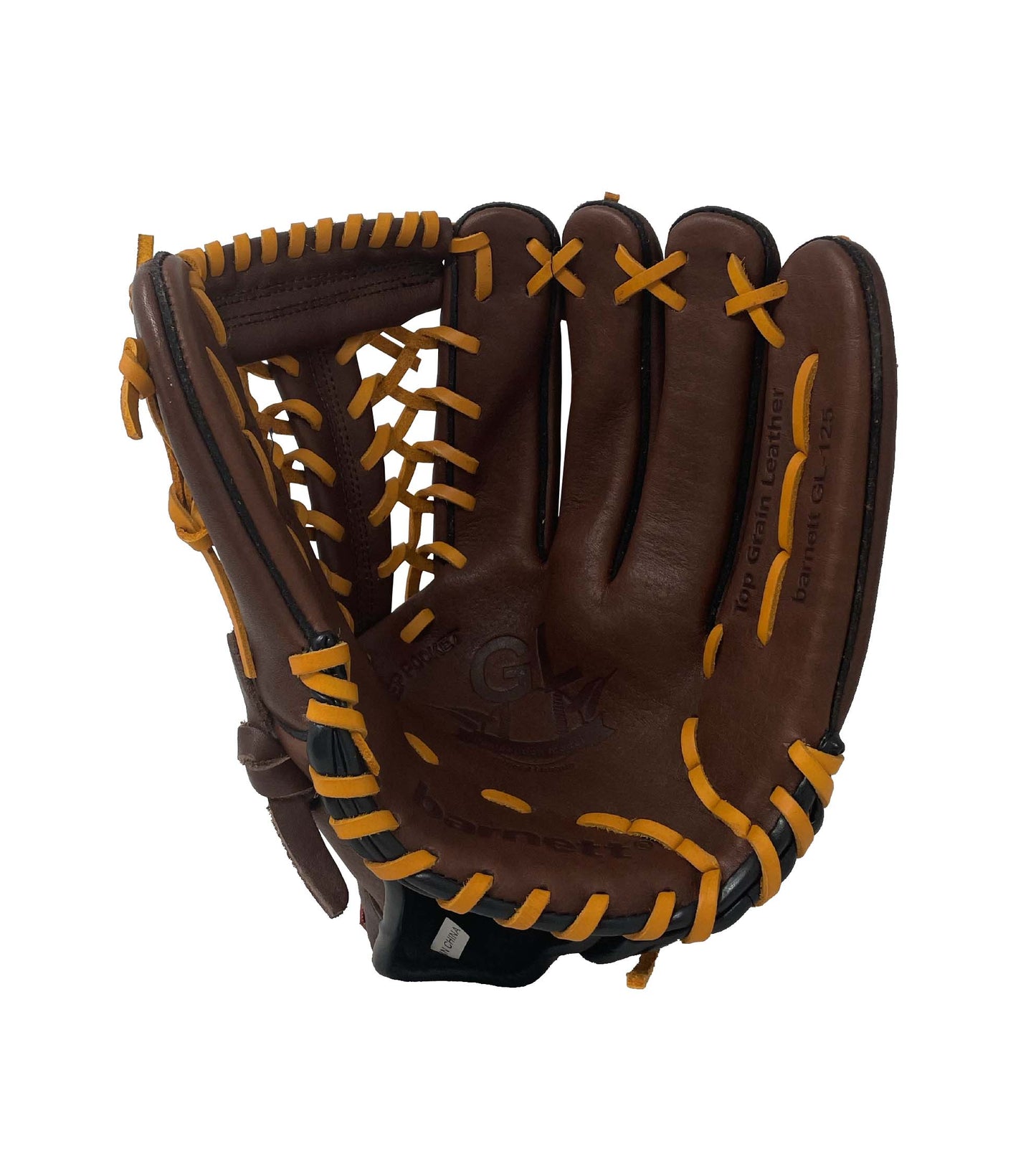 Guante de béisbol de competición GL-125 de cuero de 12,5", color marrón