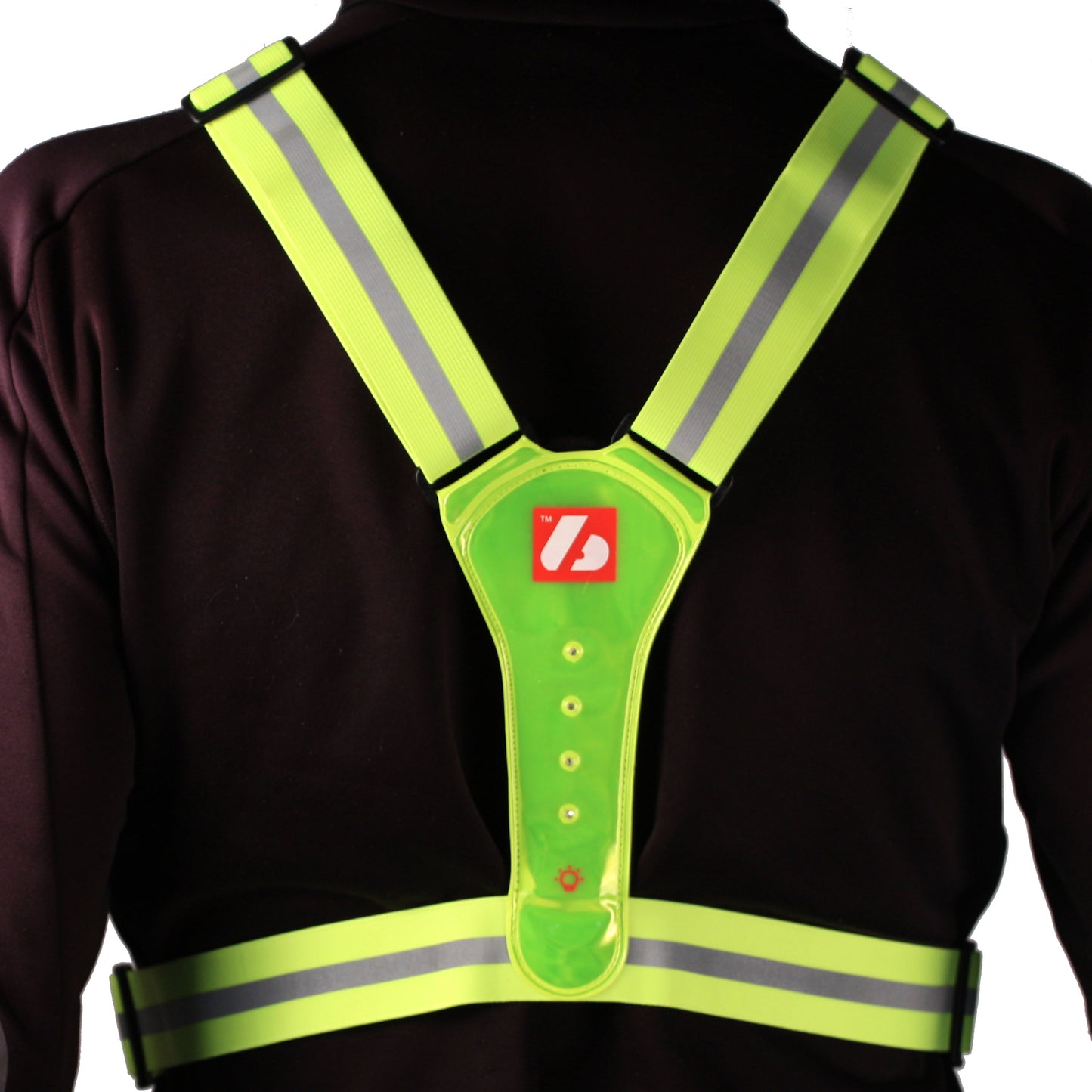 LW-1 Fluo Yellow Jacke mit LED und Reflexstreifen (Ski – Running – Rollerski – Bike)