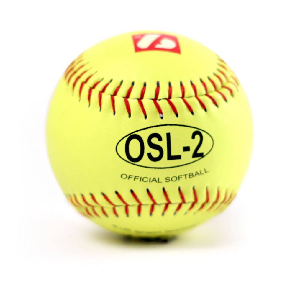 Palla da softball da competizione OSL-2, 12", gialla, 1 dozzina