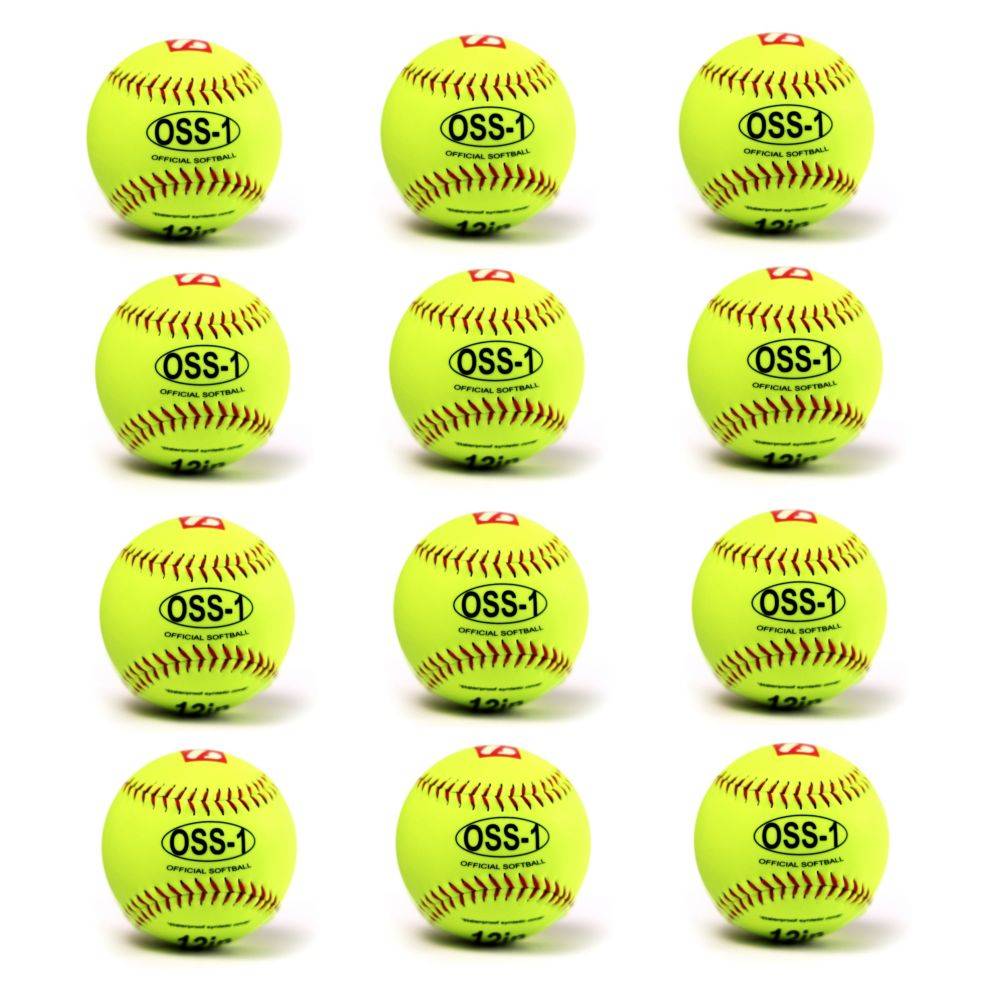 OSS-1 Softball-Übungsball, 12'', Gelb, 1 Dutzend